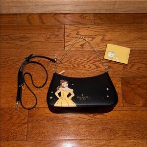 NWOT Kate Spade Disney Beauty & the Beast Black Shoulder Purse w/ Wallet